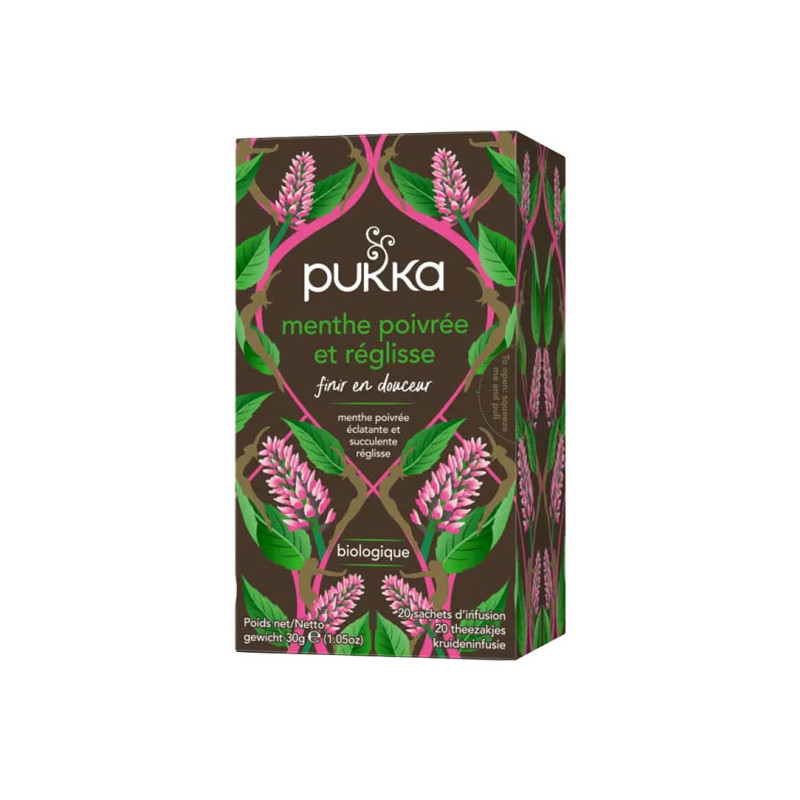 Pukka infusion menthe poivrée et réglisse bio 20 sachets Pukka infusion menthe poivrée et réglisse bio 20 sachets