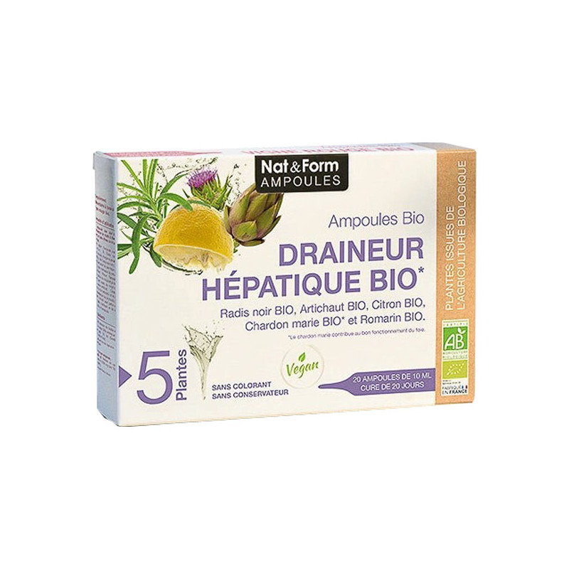 Nat&Form Draineur Hépatique bio 20 ampoules Nat&Form Draineur Hépatique bio 20 ampoules