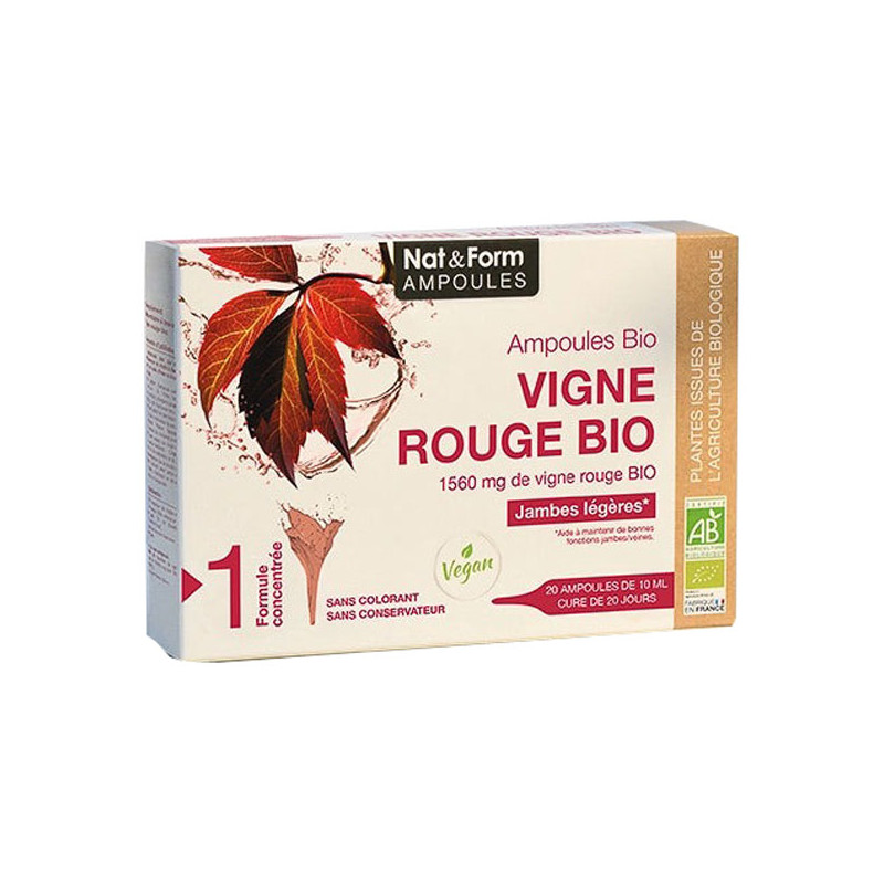 Nat&Form Vigne Rouge bio 20 ampoules Nat&Form Vigne Rouge bio 20 ampoules