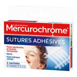 Mercurochrome Sutures Adhésives 2 sachets 16 strips