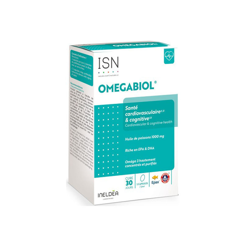 Ineldea Santé Naturelle Omegabiol Santé cardiovasculaire et cognitive 60 capsules Ineldea Santé Naturelle Omegabiol Santé cardiovasculaire et cognitive 60 capsules