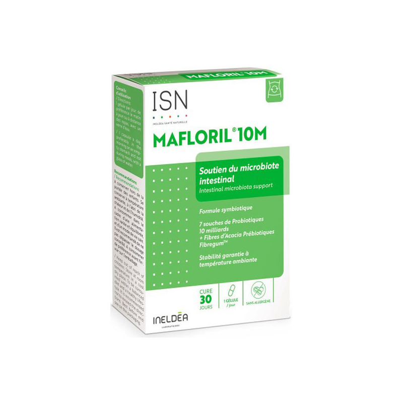Ineldea Santé Naturelle Mafloril 10M Soutien du microbiote intestinal 30 gélules Ineldea Santé Naturelle Mafloril 10M Soutien du microbiote intestinal 30 gélules