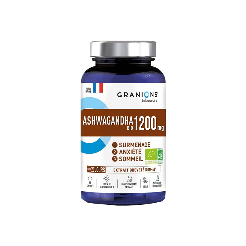 Granions Ashwagandha bio 1200mg - 60 comprimés Granions Ashwagandha bio 1200mg - 60 comprimés