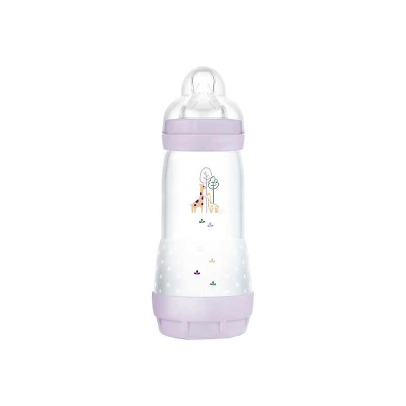 MAM Easy Start Biberons Lilas anti-colique débit 3 - 260ml + Tétine plate MAM Easy Start Biberons Lilas anti-colique débit 3 - 260ml + Tétine plate