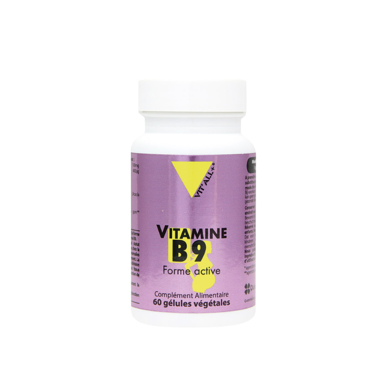 Vitall+ Vitamine B9 Quatrefolic 400µg 60 gélules Vitall+ Vitamine B9 Quatrefolic 400µg 60 gélules