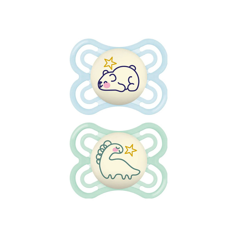 MAM Perfect Nuit Sucettes 2 - 6 mois lot de 2 MAM Perfect Nuit Sucettes 2 - 6 mois lot de 2