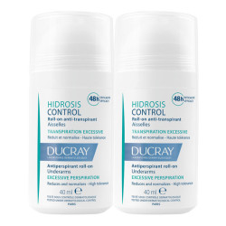Ducray Hidrosis Control Déodorant anti-transpirant roll-on lot de 2x40ml