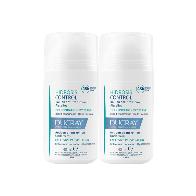 Ducray Hidrosis Control Déodorant anti-transpirant roll-on lot de 2x40ml Ducray Hidrosis Control Déodorant anti-transpirant roll-on lot de 2x40ml
