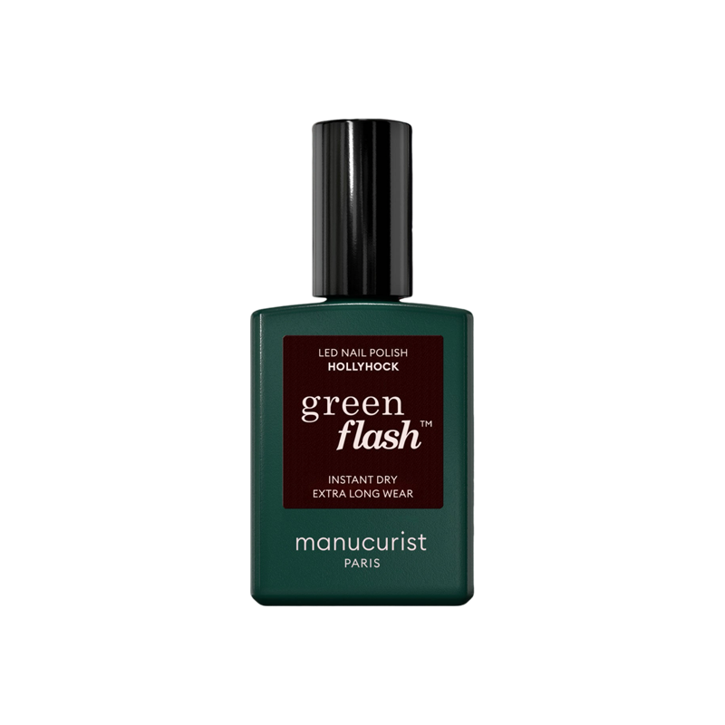 Manucurist Green Flash Hollyhock Vernis semi-permanent rouge noir 15ml Manucurist Green Flash Hollyhock Vernis semi-permanent rouge noir 15ml