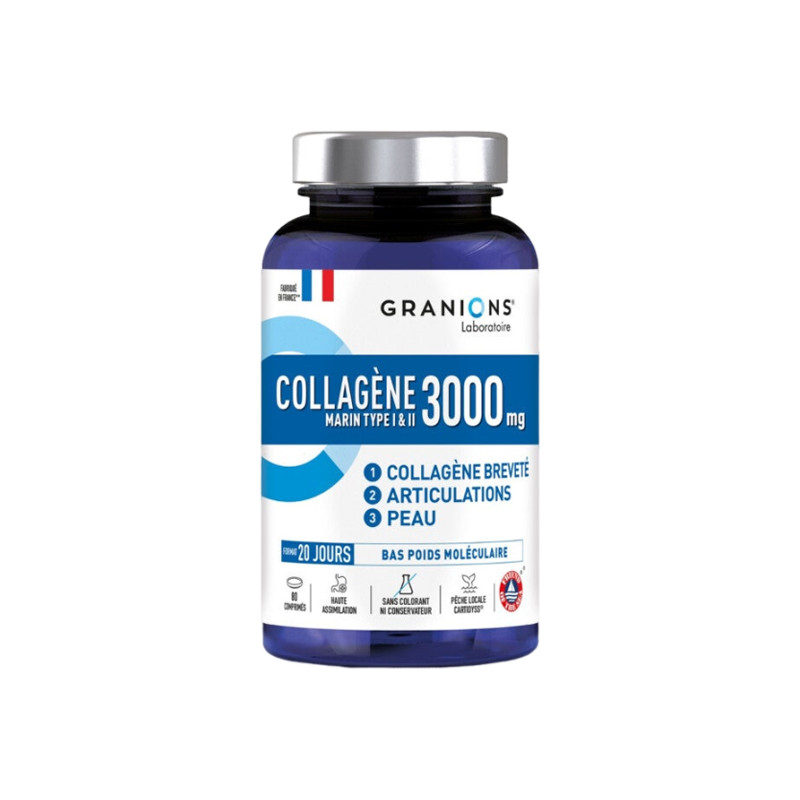 Granions Collagène Marin type I et II 3000mg 80 comprimés Granions Collagène Marin type I et II 3000mg 80 comprimés