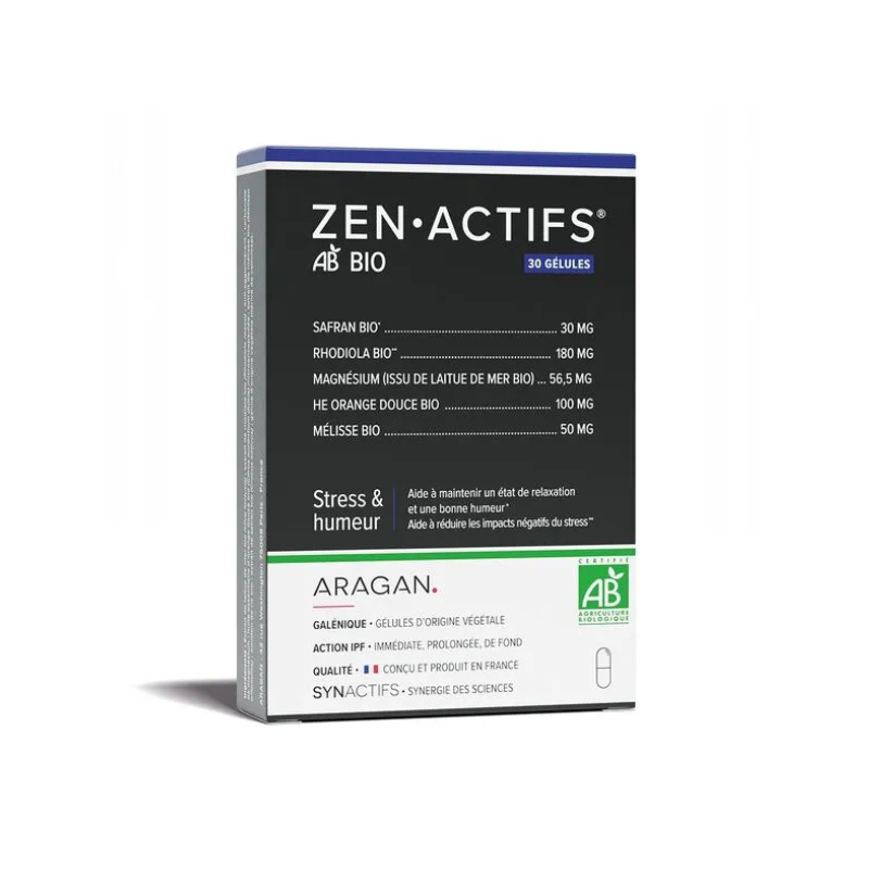 Aragan Synactifs ZenActifs Stress bio 30 gélules Aragan Synactifs ZenActifs Stress bio 30 gélules