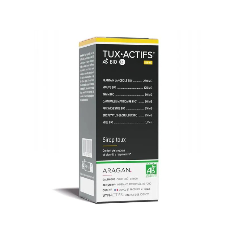 Aragan Synactifs TuxActifs 12+ Sirop toux bio 125ml Aragan Synactifs TuxActifs 12+ Sirop toux bio 125ml