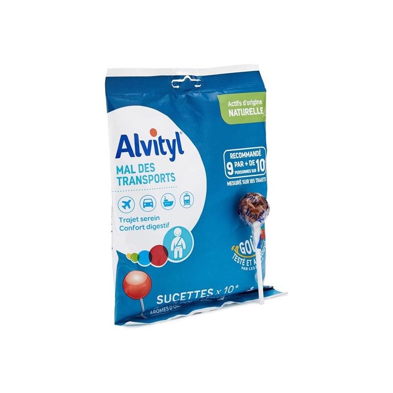 Urgo Alvityl Mal des transports goûts cola & fraise 10 sucettes Urgo Alvityl Mal des transports goûts cola & fraise 10 sucettes
