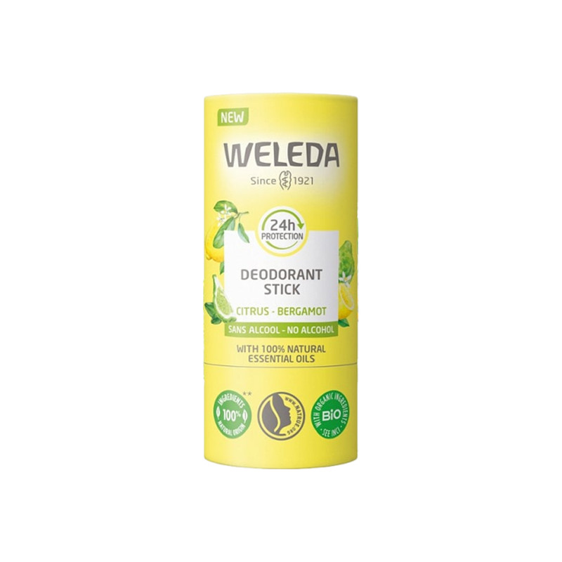 Weleda Déodorant sitck citrus bergamote 24h bio 50gr Weleda Déodorant sitck citrus bergamote 24h bio 50gr