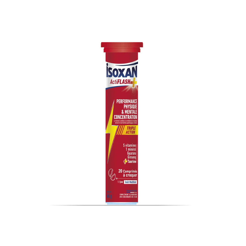 Isoxan ActiFlash+ Triple action 20 comprimés à croquer Isoxan ActiFlash+ Triple action 20 comprimés à croquer
