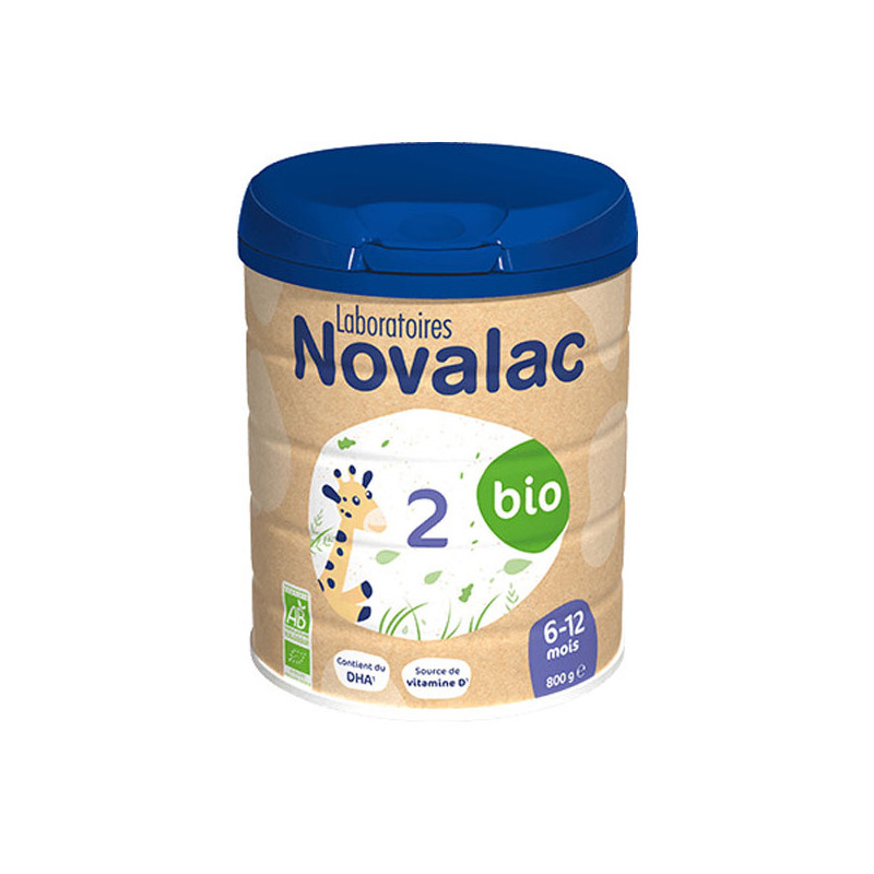 Novalac Lait 2ème âge bio 6-12 mois 800gr Novalac Lait 2ème âge bio 6-12 mois 800gr