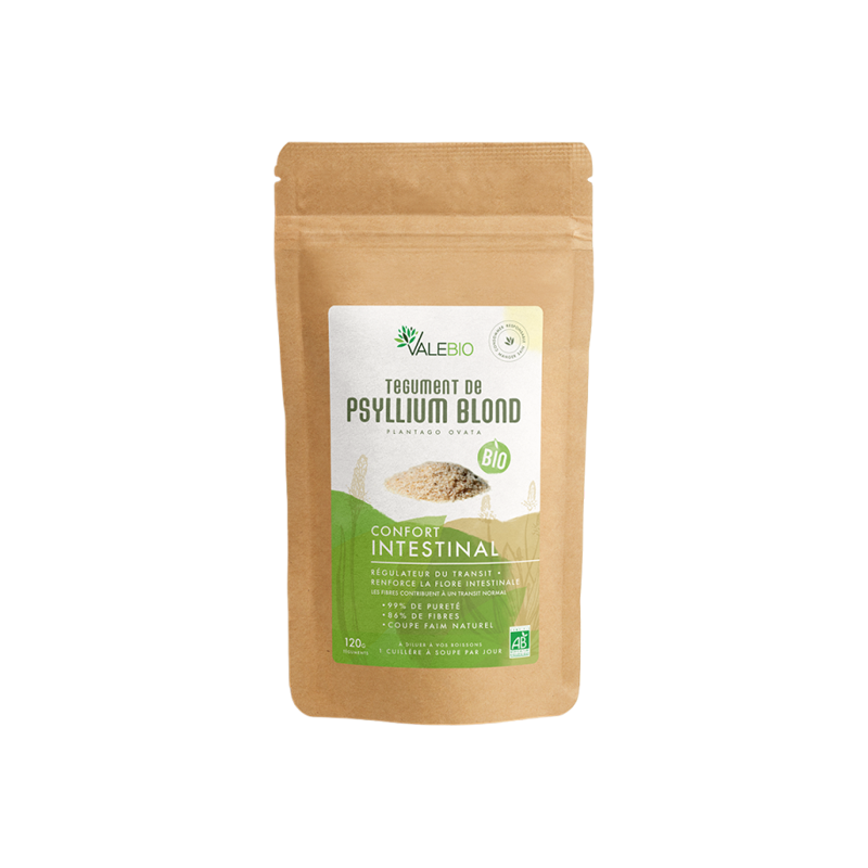 Valebio Tégument de Psyllium Blond bio 120gr Valebio Tégument de Psyllium Blond bio 120gr