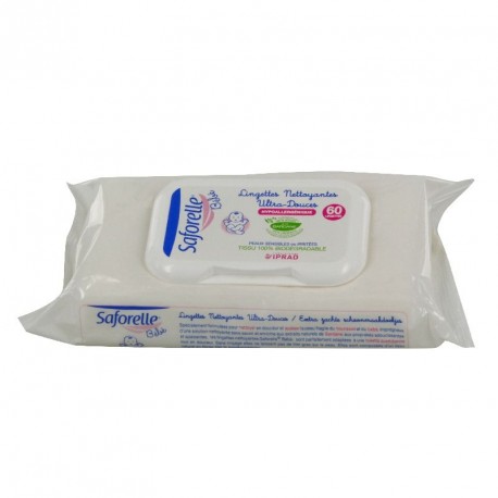 Saforelle 60 lingettes nettoyantes ultradouces