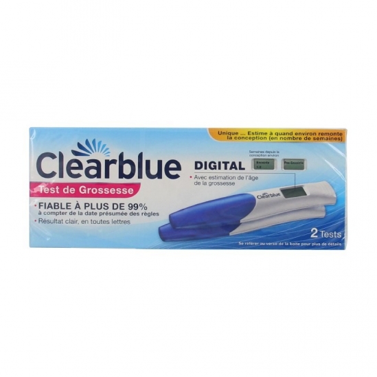 Clearblue lot de 2 tests de grossesse digital