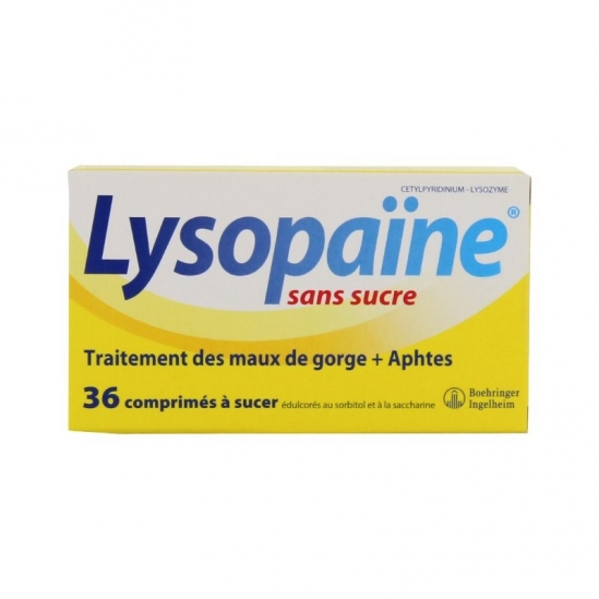 Lysopaïne maux de gorge 36 comprimés à sucer