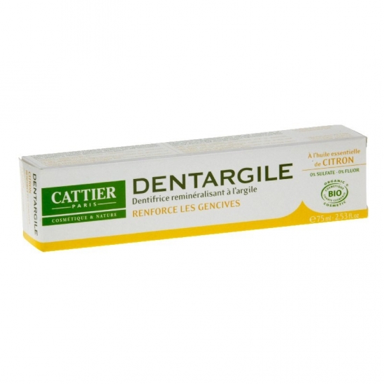 Cattier dentargile à l'huile essentielle de citron 75ml