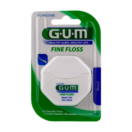 GUM fine floss fil dentaire fin ciré 55m