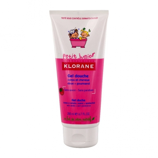 Klorane gel douche corps et cheveux petit junior framboise 200ML