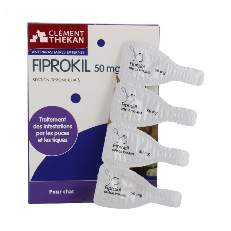 Clément Thékan Fiprokil Chat 50mg 4 pipettes