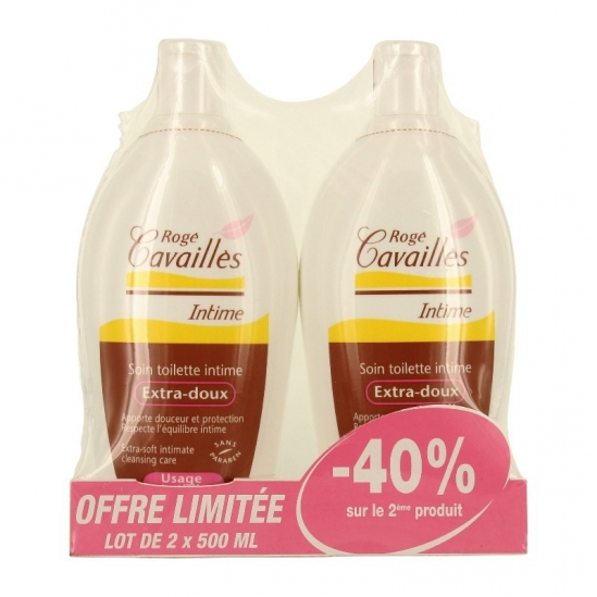 Rogé cavaillès soin toilette intime extra doux 2x500ml