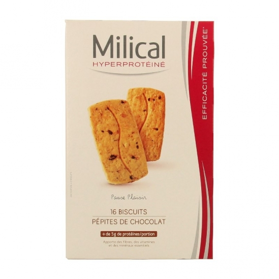 Milical hyperprotéiné pépites de chocolat 16 biscuits