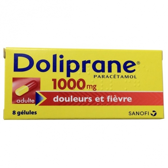 Doliprane 1000mg douleurs et fièvre 8 gélules