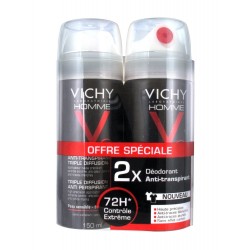 Vichy Homme Déodorant Anti-Transpirant Triple Diffusion Lot de 2x150ml