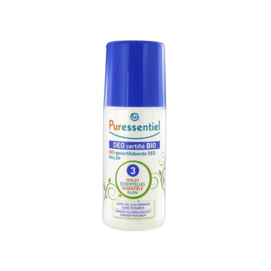 Puressentiel Déo Certifié BIO Roller aux 3 Huiles Essentielles 50 ml