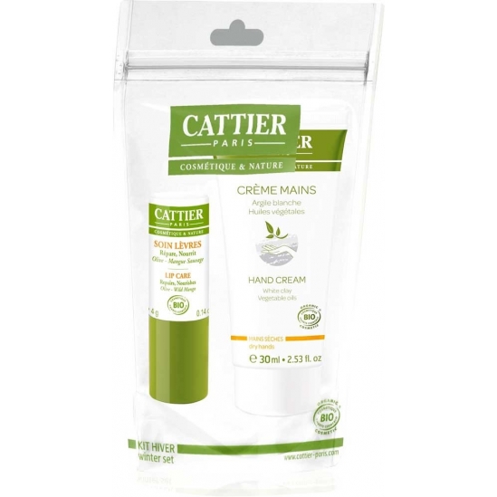 Cattier crème mains ultra nourrissante 30ml + stick à lèvres 4g