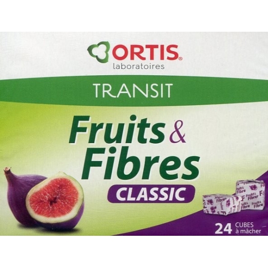 Ortis fruits & fibres transit intestinal 24 cubes à mâcher