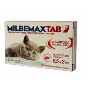 Novartis Milbemaxtab Petits Chats de 0,5 à 2kg 2 Comprimés