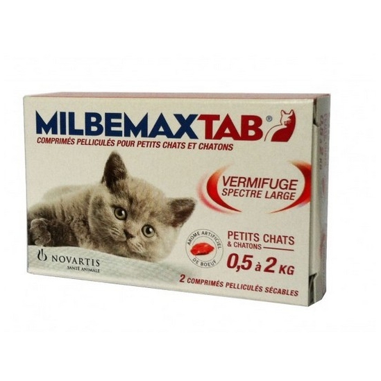 Novartis Milbemaxtab Petits Chats de 0 à 2kg 2 Comprimés