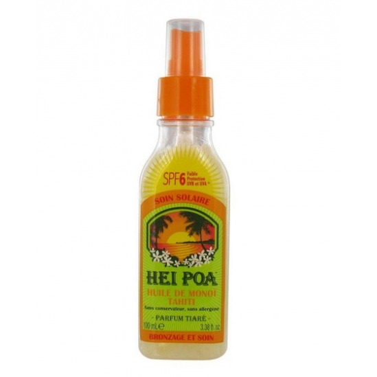 Hei Poa Huile de Monoï Tahiti Parfum Tiaré SPF 6 spray de 100ml