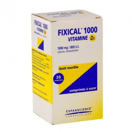 Fixical Vitamine D3 1000mg/800UI 30Comprimés