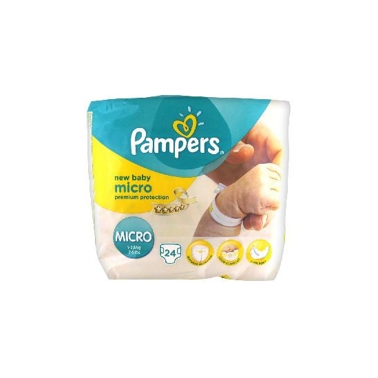 Pampers New Baby 24 Couches Taille Micro (1-2,5 kg)