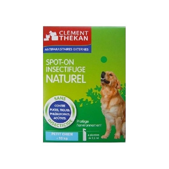 Clément thékan Spot-on insectifuge naturel petit chien jusqu'à 10kg 4 pipettes