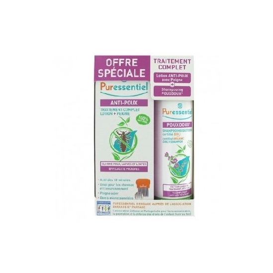 Puressentiel Kit Anti-Poux + Poudoux Traitement Complet 100ml