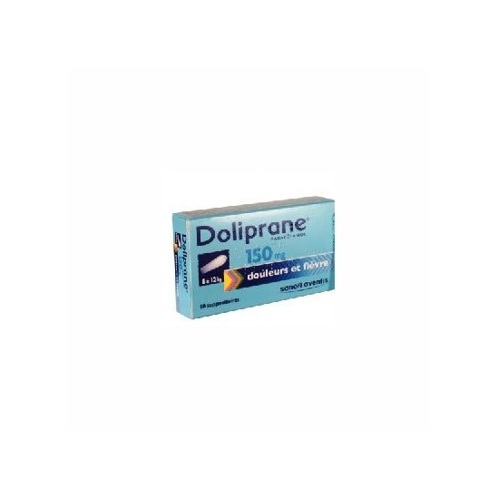 Doliprane 150mg Suppositoire enfant x10 suppositoires