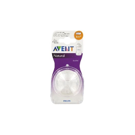 Avent Natural 2 Tétines à Débit Rapide 6 Mois et +