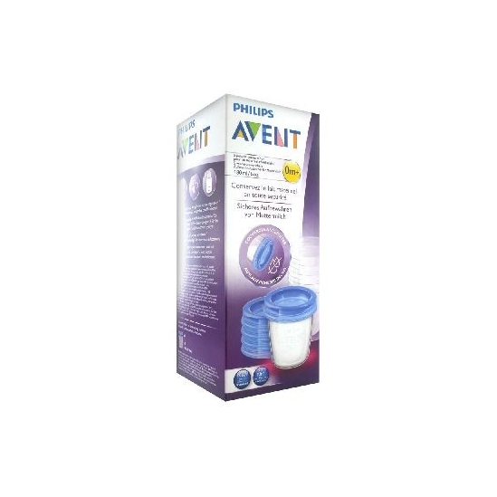 Avent Pots de Conservation pour Lait Maternel Réutilisables 180 ml 0 Mois et + 5 Pots