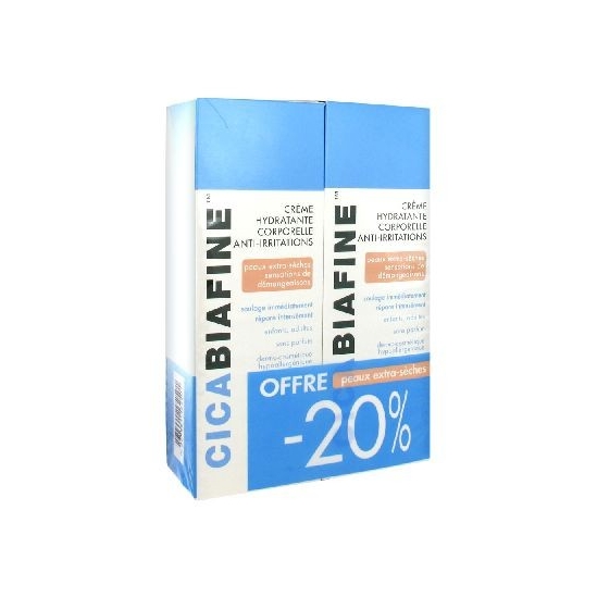 CicaBiafine Crème Hydratante Corporelle Anti-irritations Lot de 2 x 200 ml