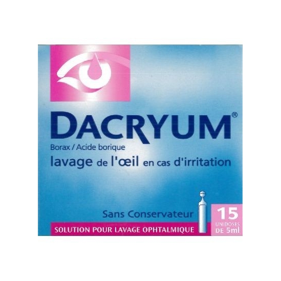 Dacryum solution pour lavage ophtalmologique 15 unidoses 5 ml