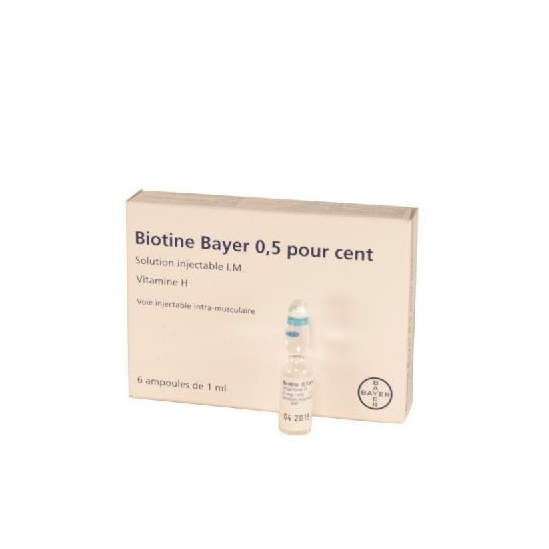 Biotine 5 mg solution injectable 6 ampoules chute de cheveux