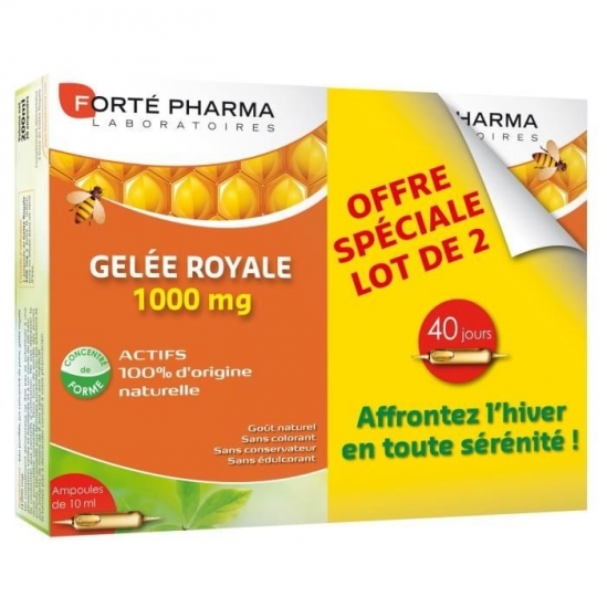 Forté Pharma Gelée Royale 1000 mg Lot de 2 x 20 Ampoules