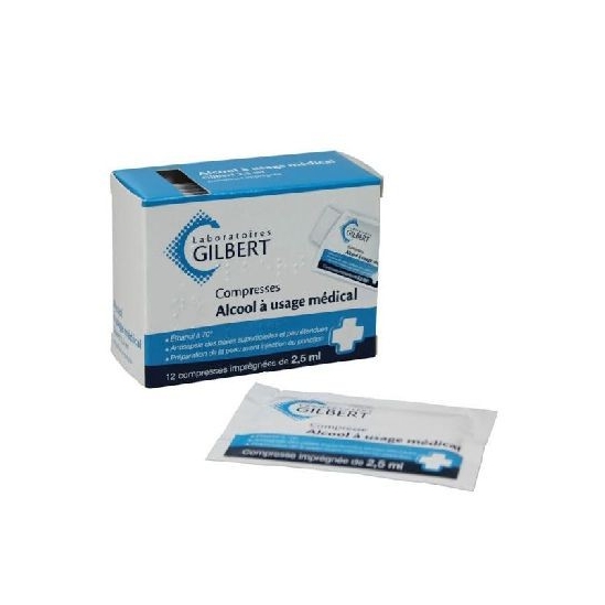 Alcool médical Gilbert compresse 2.5 ml